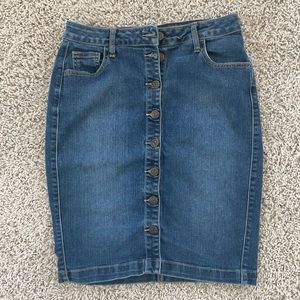 Knee length denim skirt